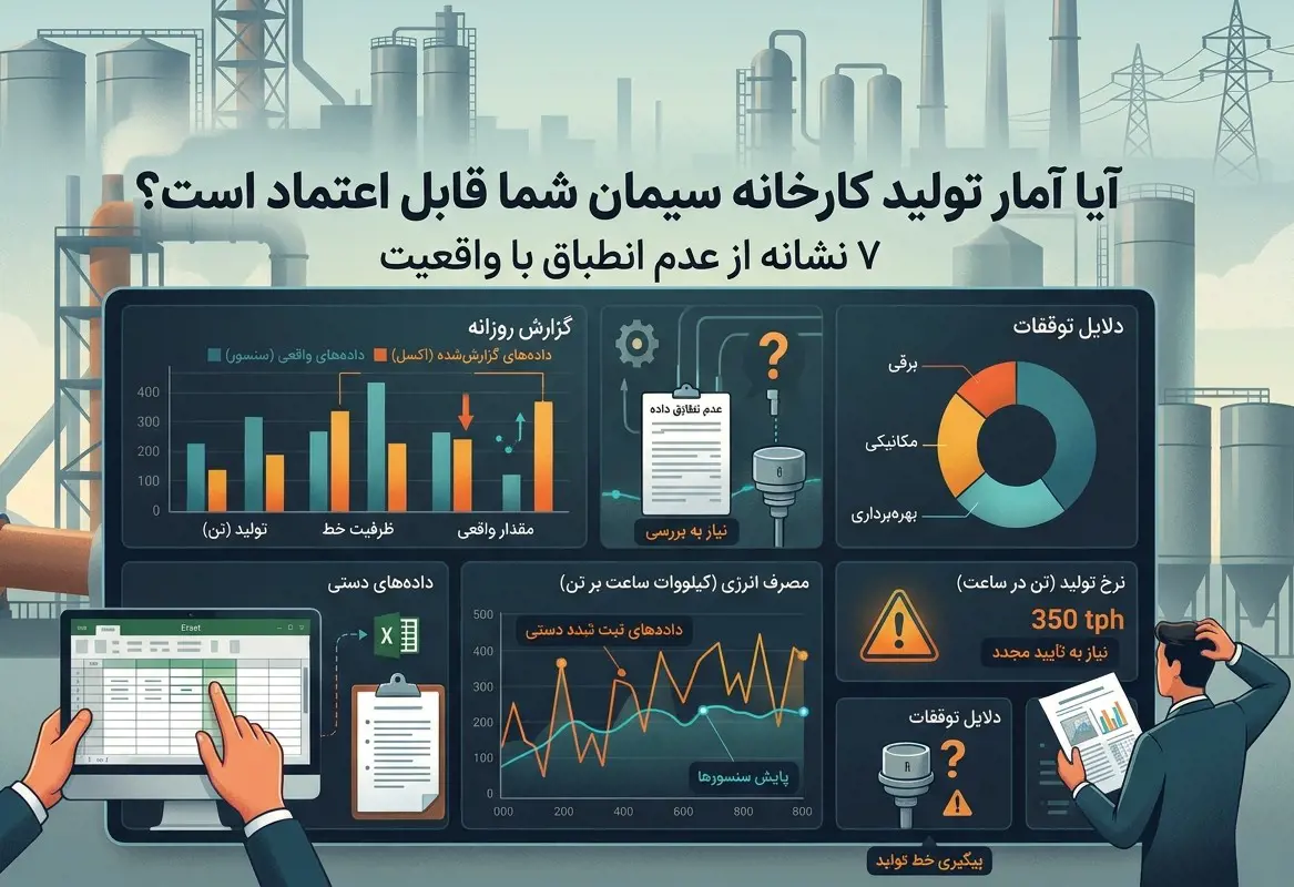 داشبورد مدیریتی کارخانه سیمان